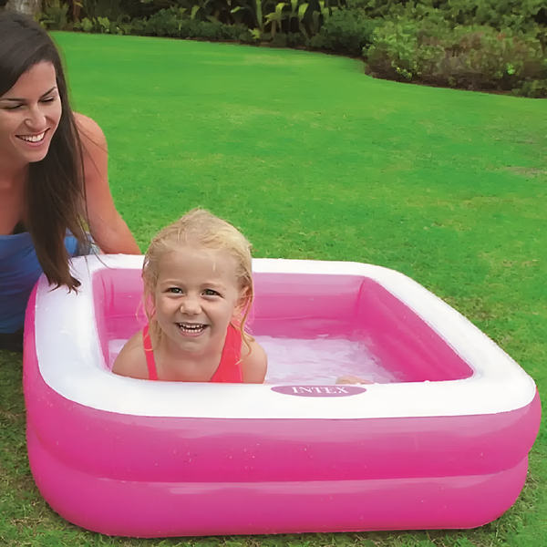 KiddieWink™ Inflatable Square Shape Swimming Pool (34"x34"x10") For Kids