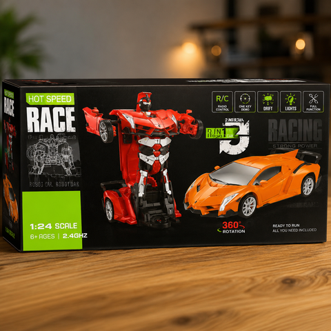 2-in-1 Super Racer Xtreme Transforming RC Robot Car