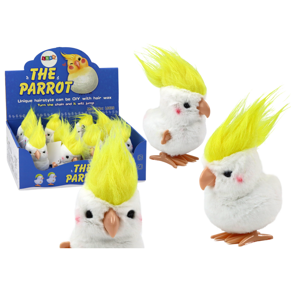 Jumping parrot wind-up plush toy for kids