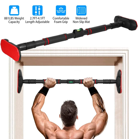 Adjustable Indoor Pull-Up Bar With Gymnastics Rings Set