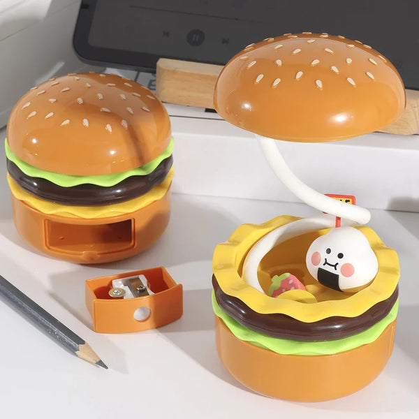 Cute Hamburger Desk Lamp With Sharpener