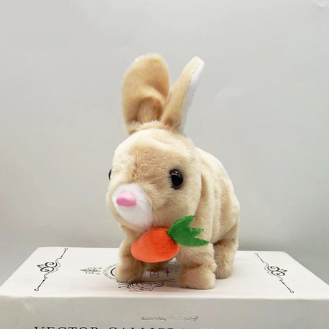 Interactive Bunny Rabbits Plush With Carrot For Kids