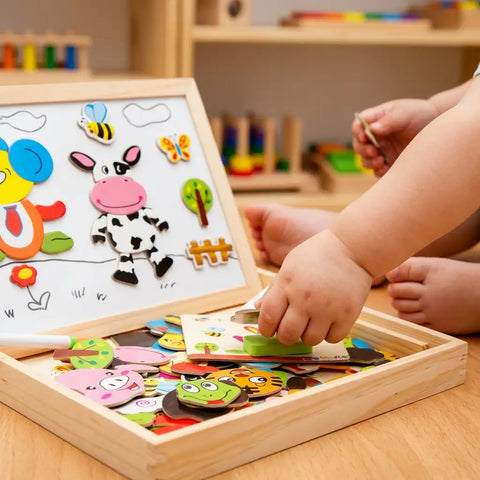 Happy Farm Magnetic Puzzle  Board toy for kids
