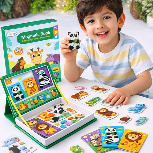 Magnetic Puzzle Book Safari Animals – image 7 – KiddieWink