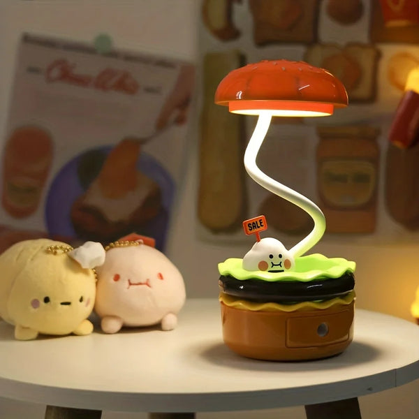 Cute Hamburger Desk Lamp With Sharpener