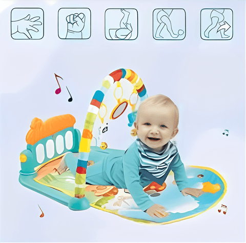 3 - in - 1 Baby Play Piano Gym Mat Fitness Rack Rattle Toy - KiddieWink - Gifts They'll Love