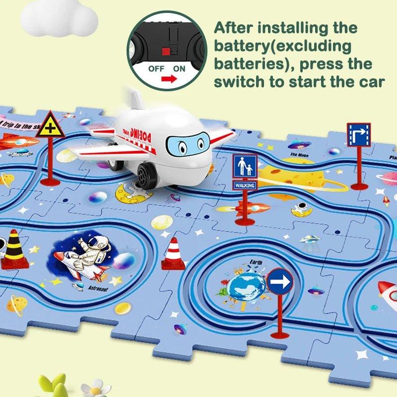 Puzzle Racer Track Car & Mini RC Wrist Watch Car Pack For Kids - KiddieWink - Gifts They'll Love