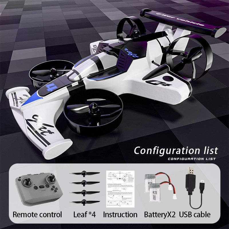 Flying drone car in flight mode