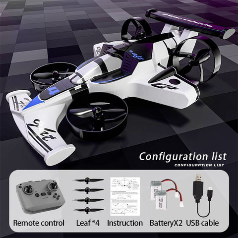 Flying drone car in flight mode