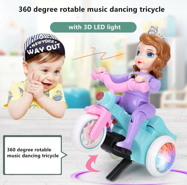 Lightning & Musical Stunt Bike Tricycle Bump Go Scooter Toy - KiddieWink - Gifts They'll Love