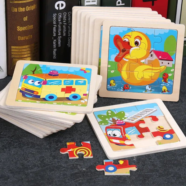 Kids Educational Jigsaw Wooden Puzzle (Mix Animals) - KiddieWink - Gifts They'll Love