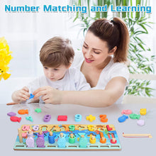 Kids Wooden Shape Puzzle Counting Fishing Game - KiddieWink - Gifts They'll Love