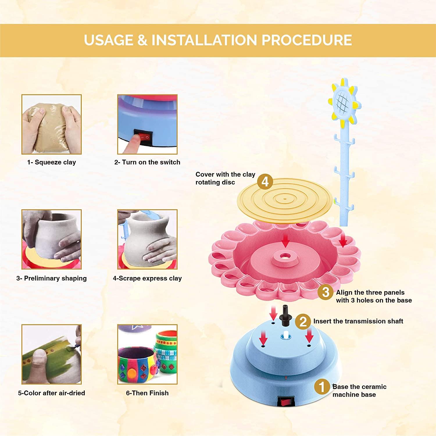 Pottery Wheel Craft Kit for Kids - KiddieWink - Gifts They'll Love