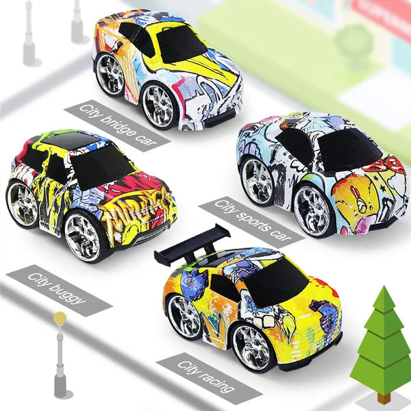 4 Styles Graffiti Metal Alloy Toy Cars (Pack Of 4) - KiddieWink - Gifts They'll Love