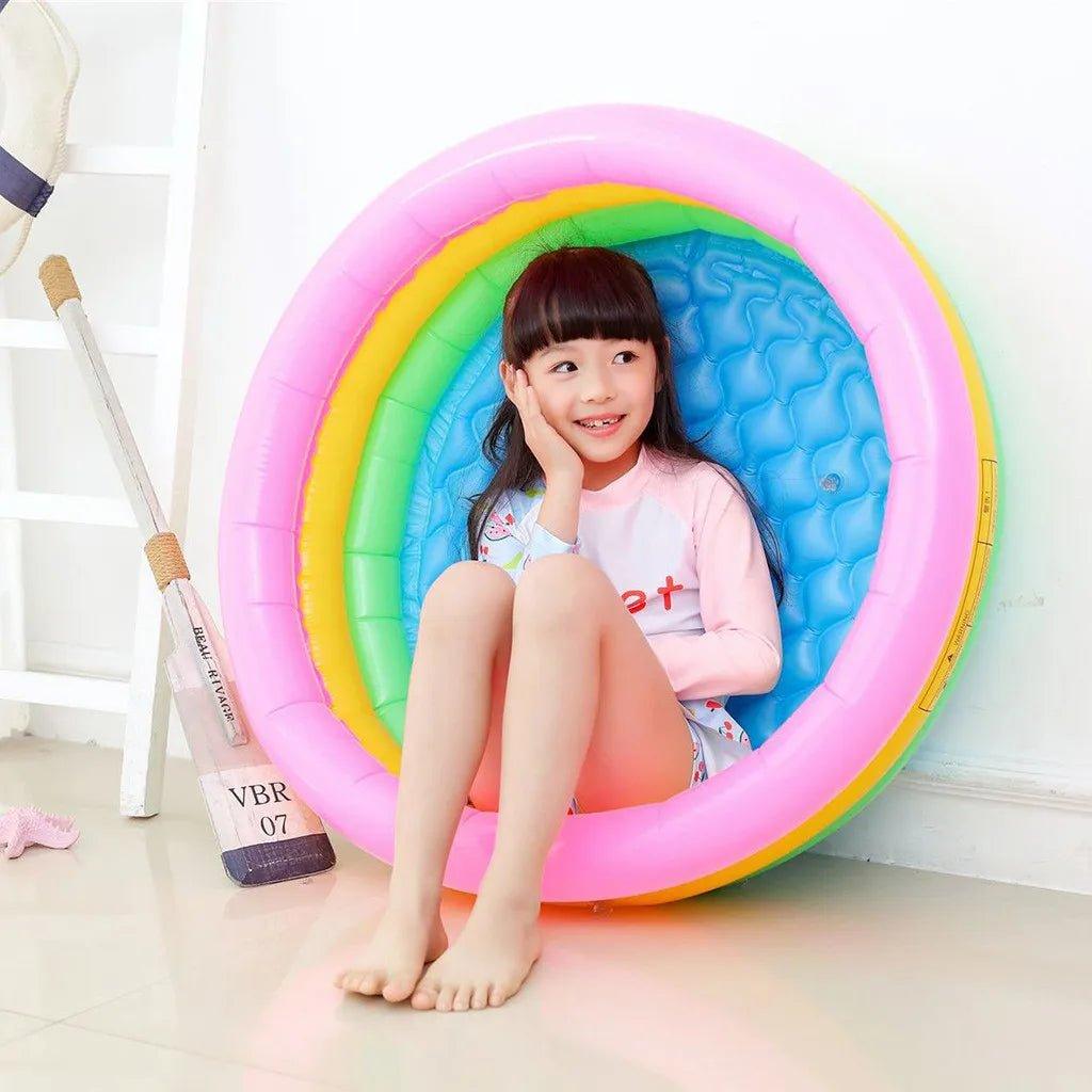 KiddieWink™ Inflatable Rainbow Color Swimming Pool - KiddieWink - Gifts They'll Love
