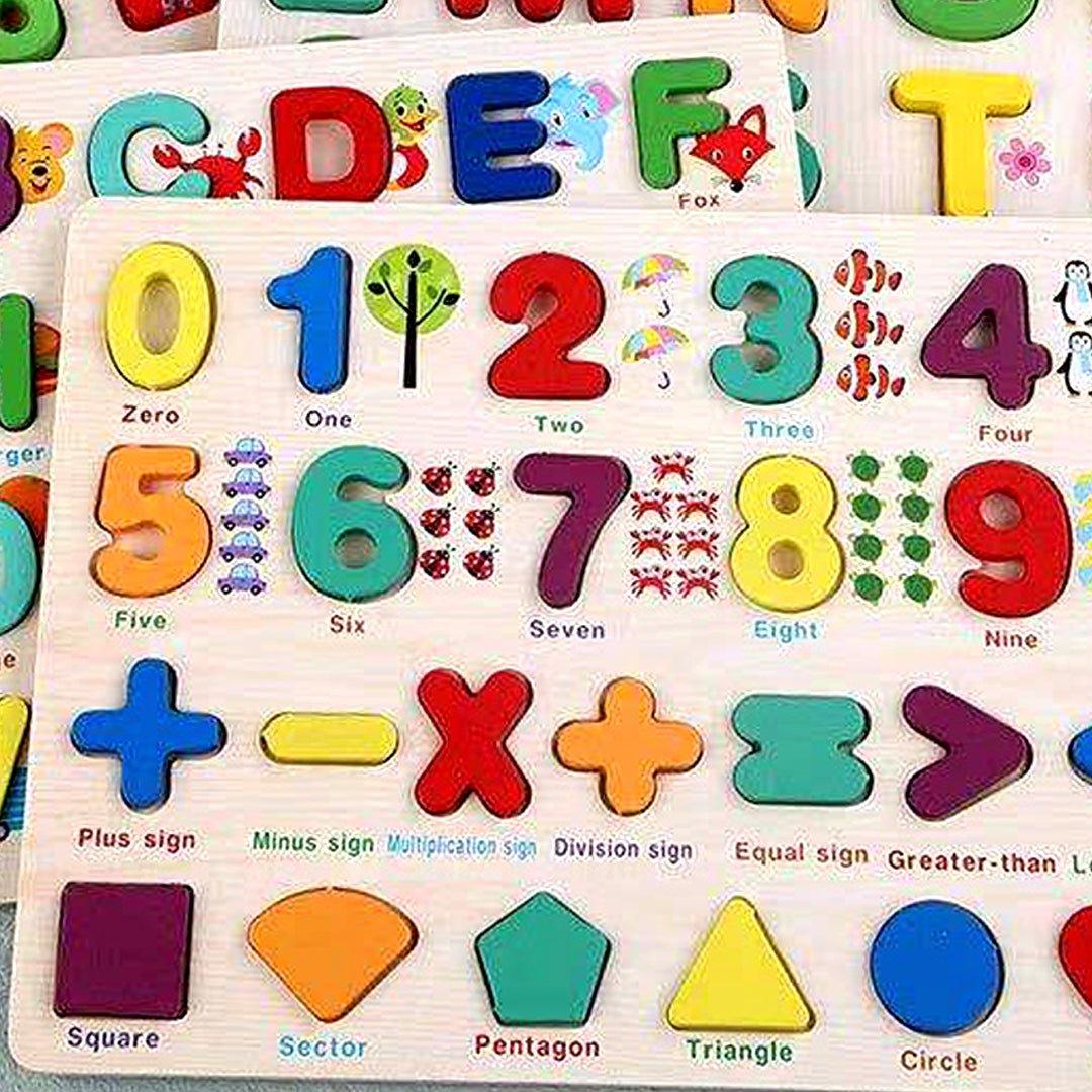 Pre - Schoolers Wooden Alphabets Numbers & Urdu Letters - KiddieWink - Gifts They'll Love