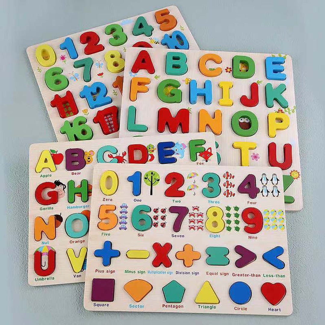 Pre - Schoolers Wooden Alphabets Numbers & Urdu Letters - KiddieWink - Gifts They'll Love
